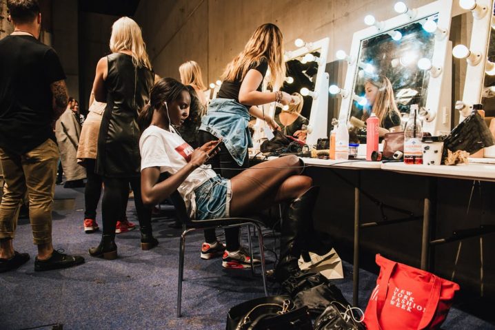 Girls Preparing for a Fashion Show